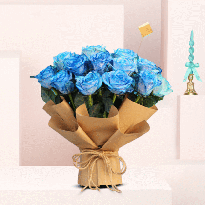 Blue Damask Rose Bouquet 1