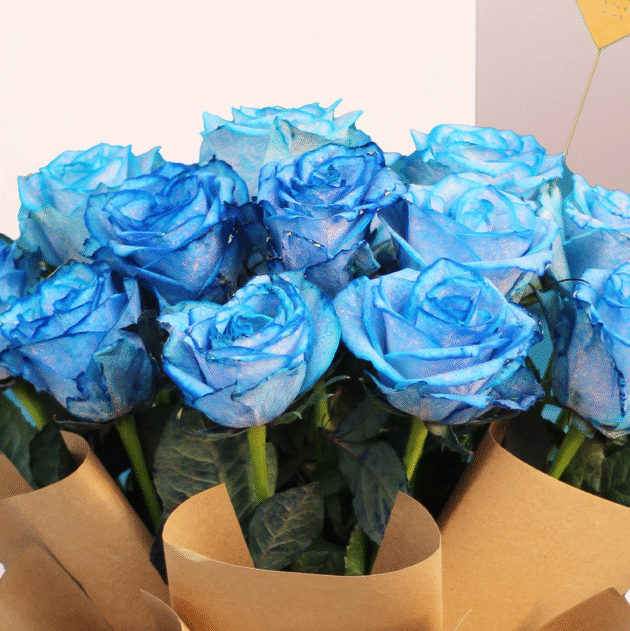 Blue Damask Rose Bouquet 3