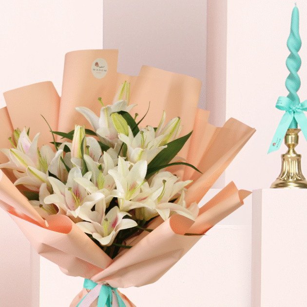 White Casablanca Bouquet 2