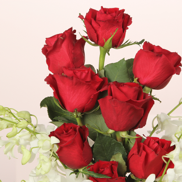 Orchid & Red Rose Vase 3