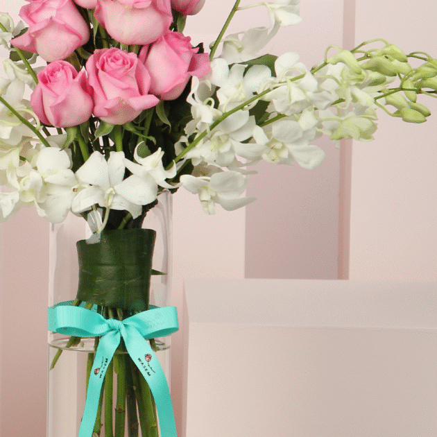 Orchid & Pink Rose Vase 3