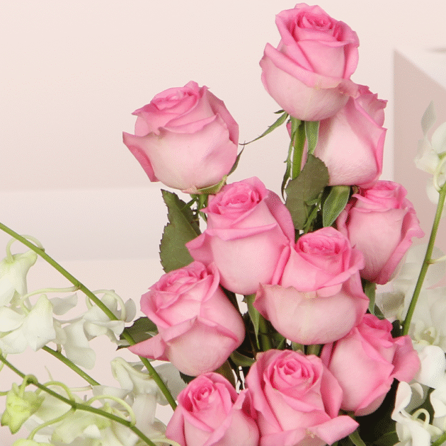 Orchid & Pink Rose Vase 4