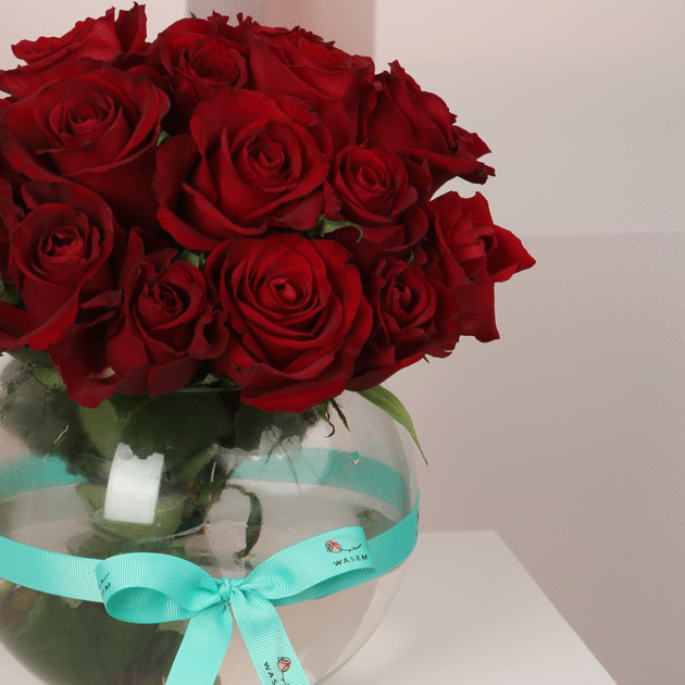 Red Damask Rose Vase 3