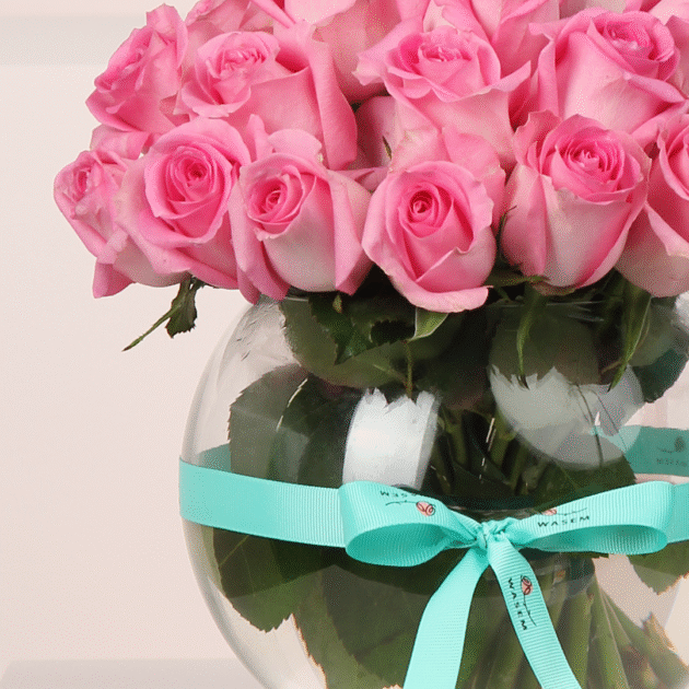 Pink Damask Rose Vase 4