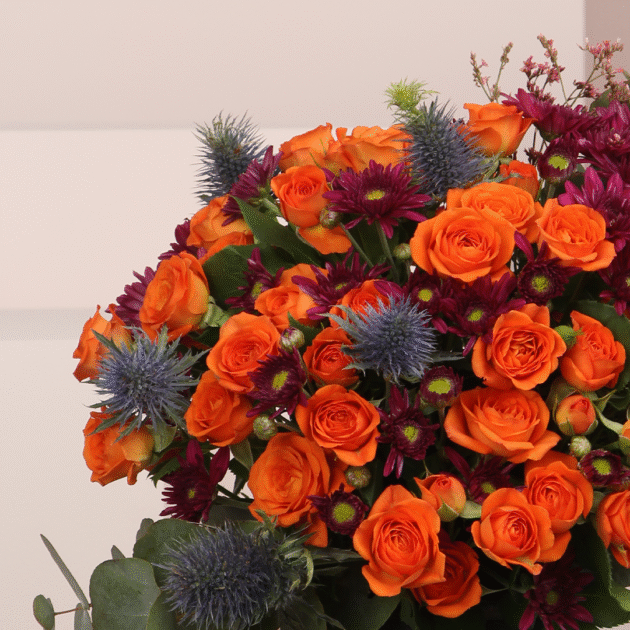 Warm Orange Baby Rose Vase 4
