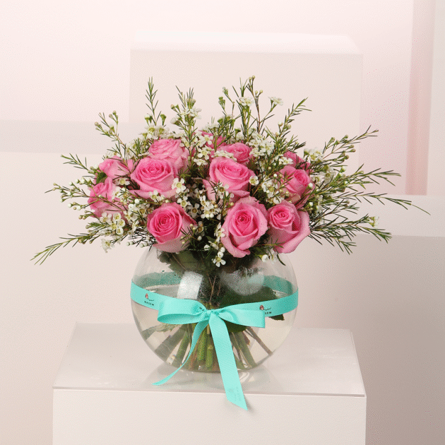 20 Pink Roses Vase 2