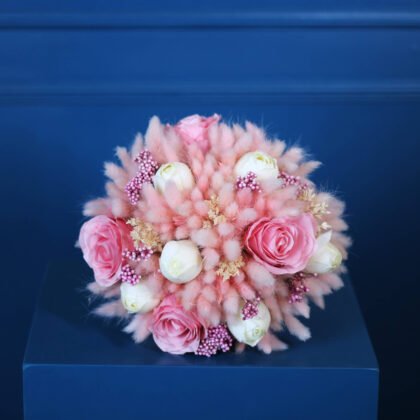 Dried Pink Bridal Bouquet 1